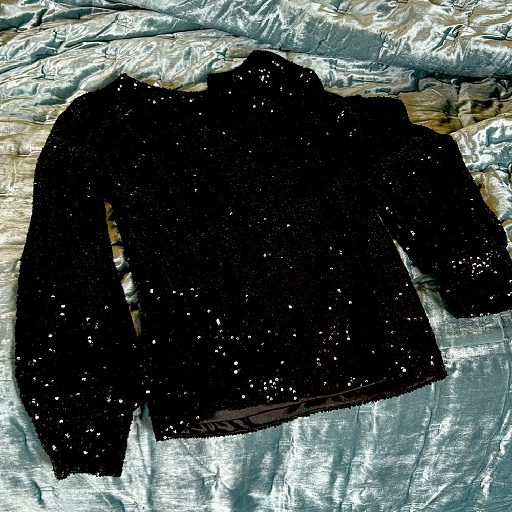 Ships immediately for the Holidays. Never worn full sequined party tunic.